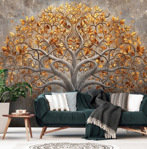 Fototapete gold natur - fototapete, baum