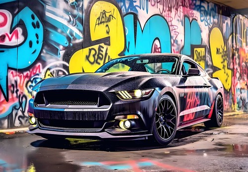 Fototapete auto graffiti - auto,