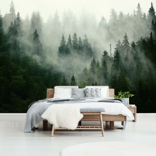 Wandtapete wald nebel vlies - wald, im