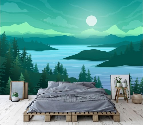Cartoon natur szene fluss - cartoon,