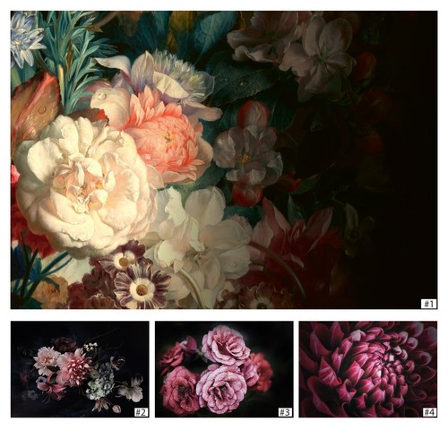 Tapete dunkel blumen - tapete,