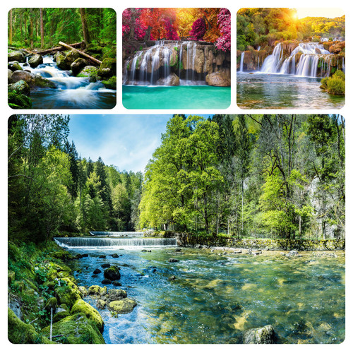 Wasserfall landschaft natur - landschaft, 3d